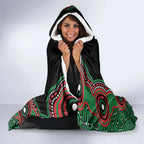 Australia Bowel Cancer Awareness Month Hooded Blanket Boxing Gloves Warriors Aboriginal Art