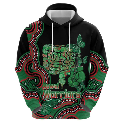 Australia Bowel Cancer Awareness Month Hoodie Boxing Gloves Warriors Aboriginal Art