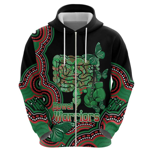 Australia Bowel Cancer Awareness Month Hoodie Boxing Gloves Warriors Aboriginal Art
