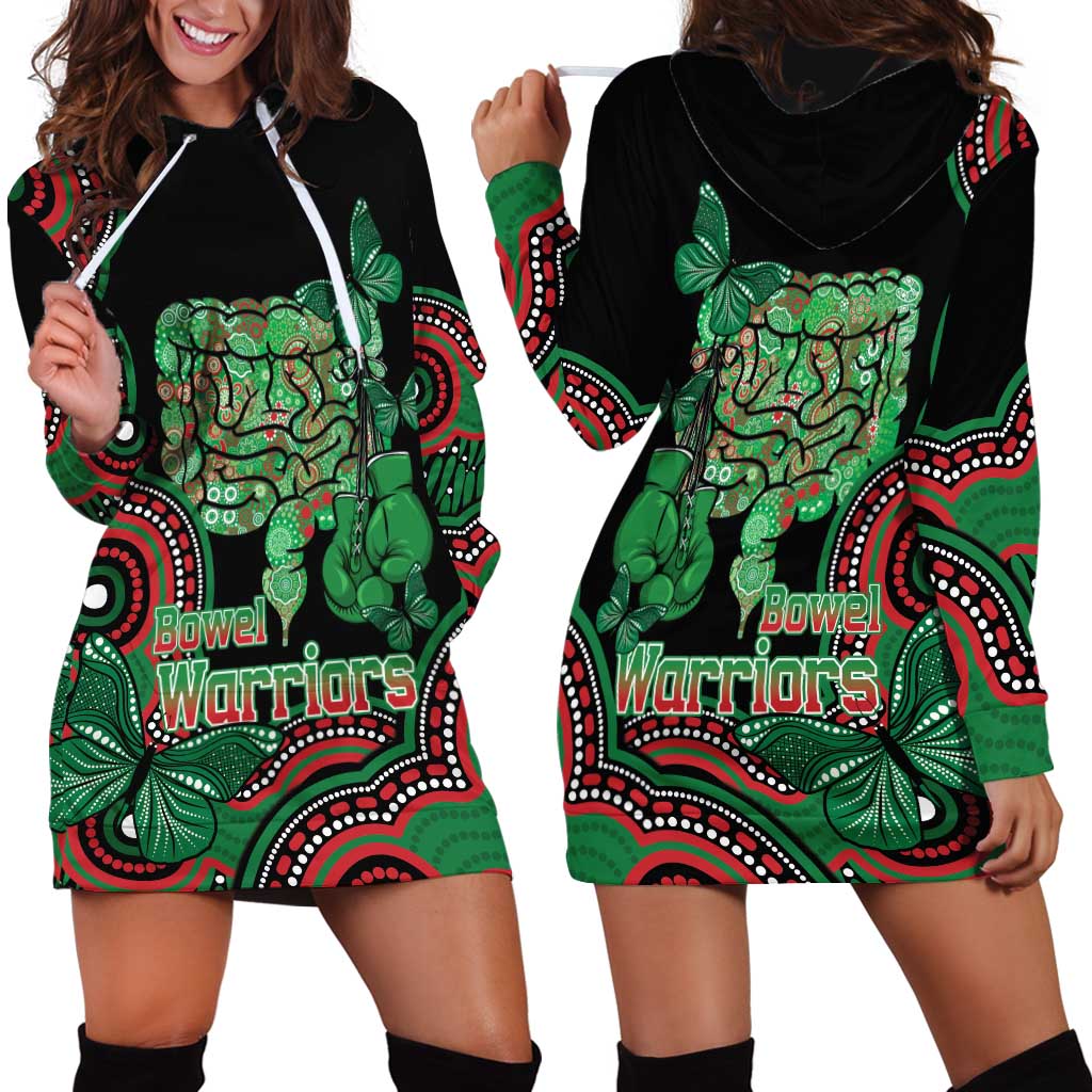 Australia Bowel Cancer Awareness Month Hoodie Dress Boxing Gloves Warriors Aboriginal Art