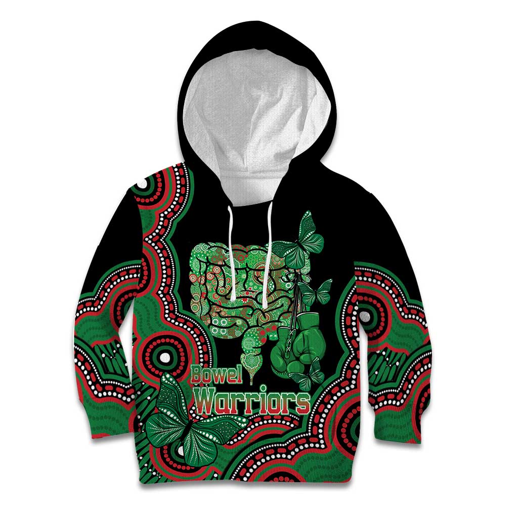 Australia Bowel Cancer Awareness Month Kid Hoodie Boxing Gloves Warriors Aboriginal Art