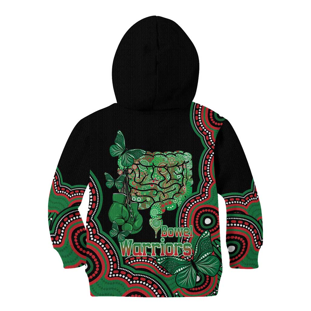 Australia Bowel Cancer Awareness Month Kid Hoodie Boxing Gloves Warriors Aboriginal Art