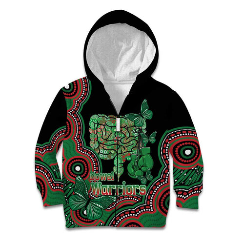 Australia Bowel Cancer Awareness Month Kid Hoodie Boxing Gloves Warriors Aboriginal Art