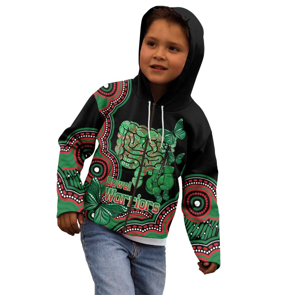 Australia Bowel Cancer Awareness Month Kid Hoodie Boxing Gloves Warriors Aboriginal Art
