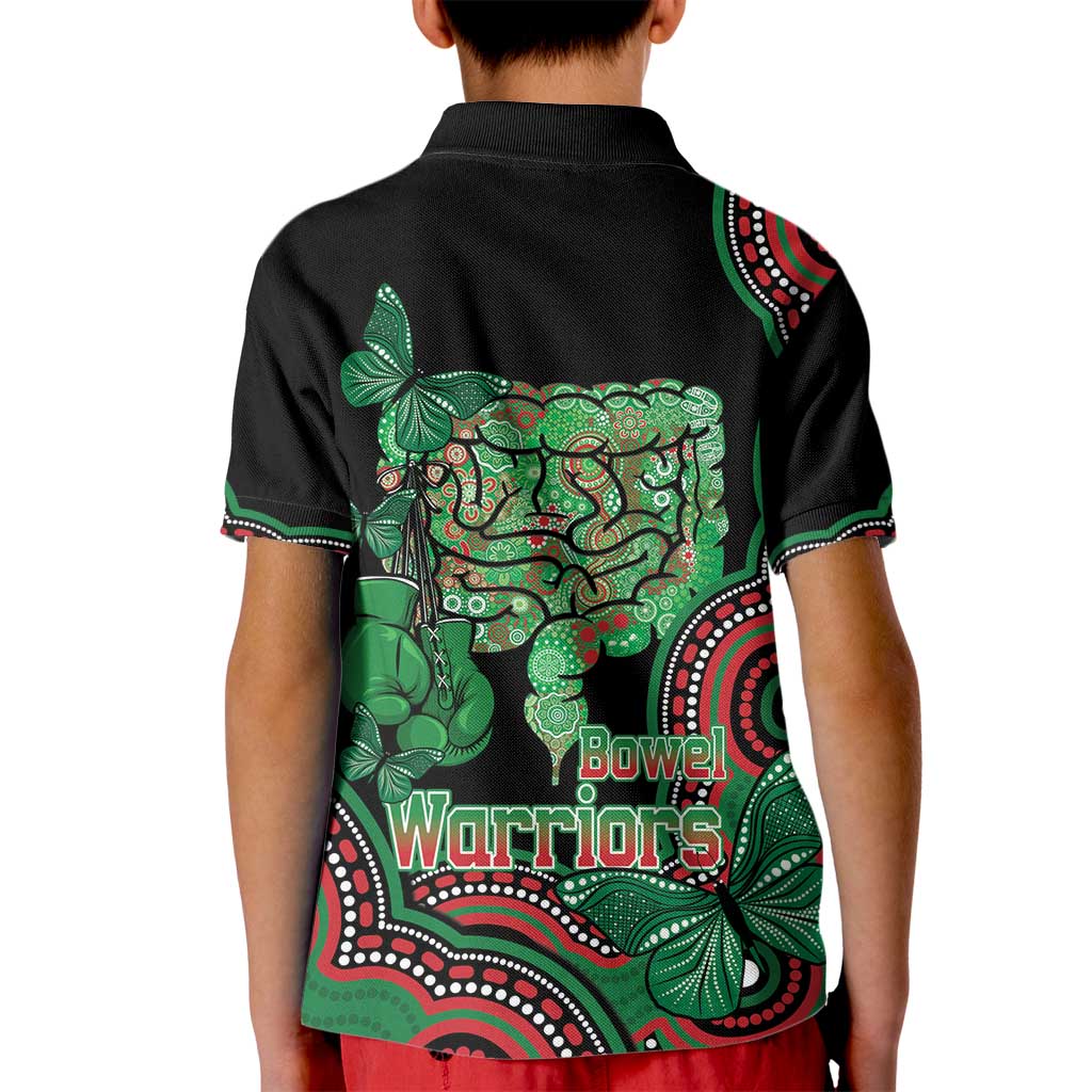 Australia Bowel Cancer Awareness Month Kid Polo Shirt Boxing Gloves Warriors Aboriginal Art