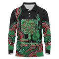 Australia Bowel Cancer Awareness Month Long Sleeve Polo Shirt Boxing Gloves Warriors Aboriginal Art