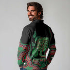 Australia Bowel Cancer Awareness Month Long Sleeve Polo Shirt Boxing Gloves Warriors Aboriginal Art