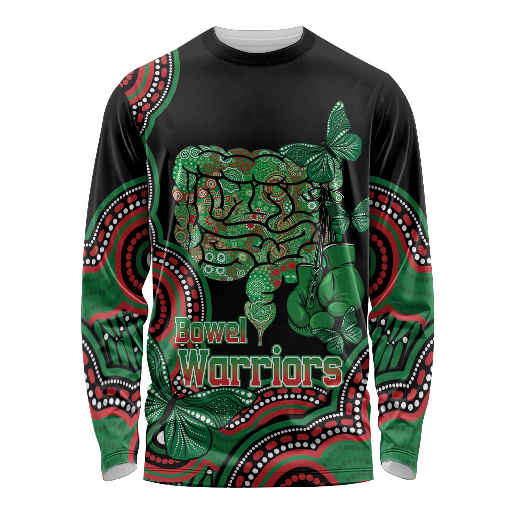 Australia Bowel Cancer Awareness Month Long Sleeve Shirt Boxing Gloves Warriors Aboriginal Art