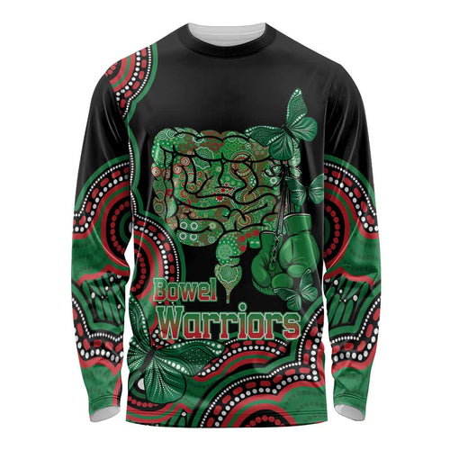 Australia Bowel Cancer Awareness Month Long Sleeve Shirt Boxing Gloves Warriors Aboriginal Art
