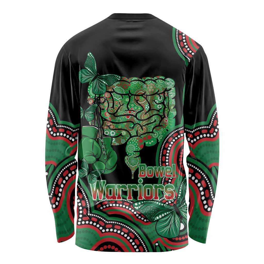 Australia Bowel Cancer Awareness Month Long Sleeve Shirt Boxing Gloves Warriors Aboriginal Art