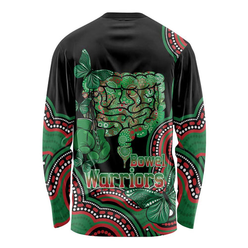 Australia Bowel Cancer Awareness Month Long Sleeve Shirt Boxing Gloves Warriors Aboriginal Art