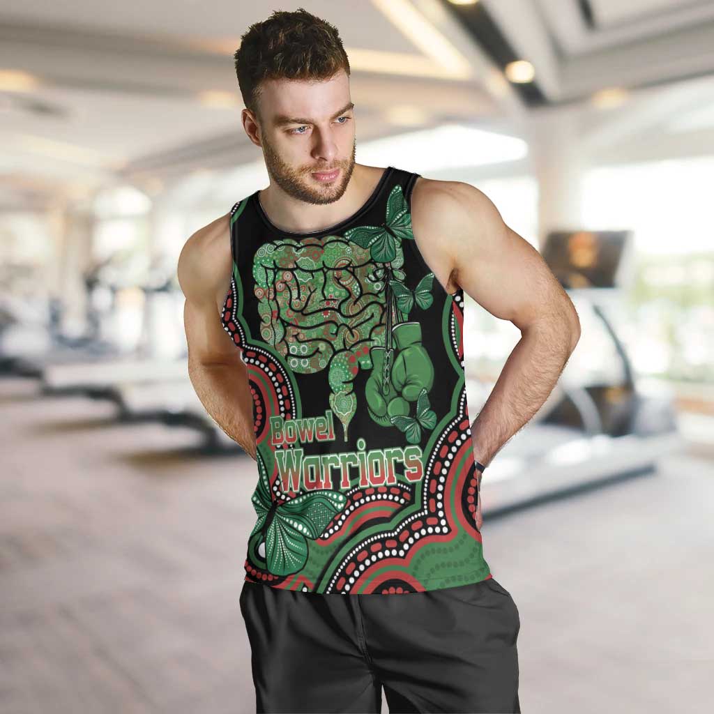 Australia Bowel Cancer Awareness Month Men Tank Top Boxing Gloves Warriors Aboriginal Art