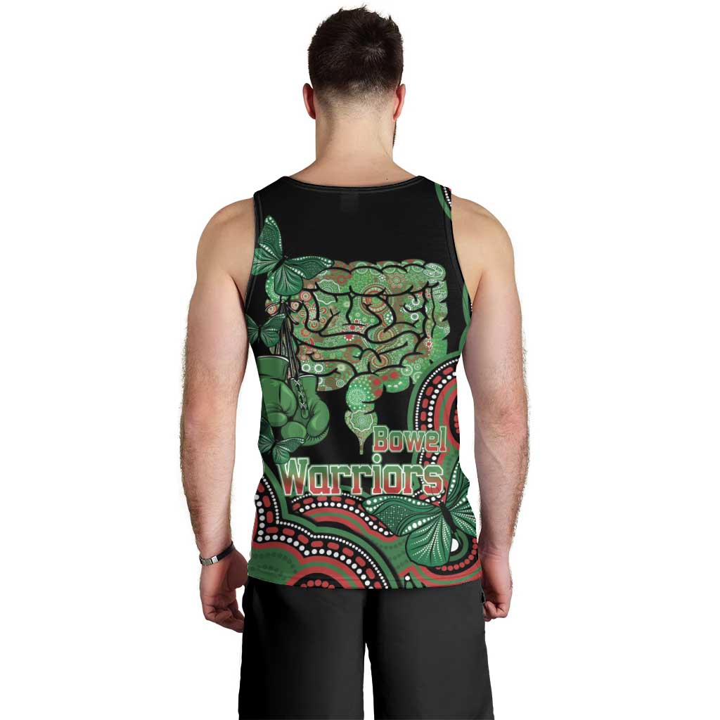 Australia Bowel Cancer Awareness Month Men Tank Top Boxing Gloves Warriors Aboriginal Art