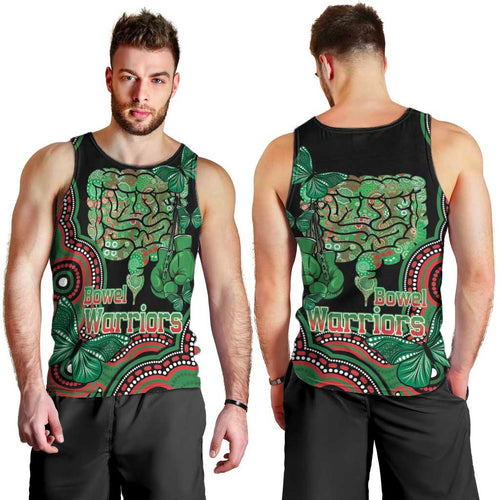 Australia Bowel Cancer Awareness Month Men Tank Top Boxing Gloves Warriors Aboriginal Art