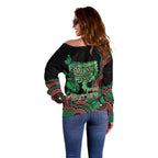 Australia Bowel Cancer Awareness Month Off Shoulder Sweater Boxing Gloves Warriors Aboriginal Art
