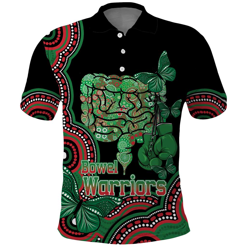 Australia Bowel Cancer Awareness Month Polo Shirt Boxing Gloves Warriors Aboriginal Art