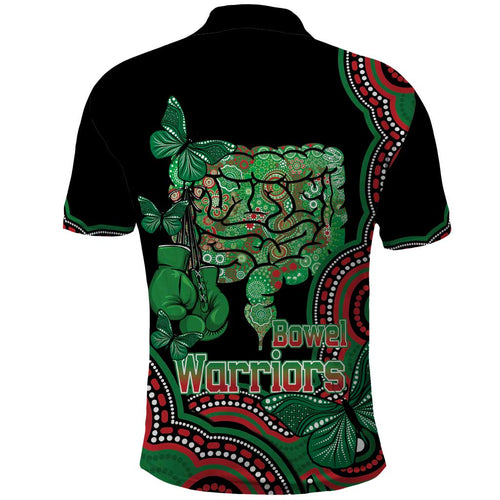 Australia Bowel Cancer Awareness Month Polo Shirt Boxing Gloves Warriors Aboriginal Art