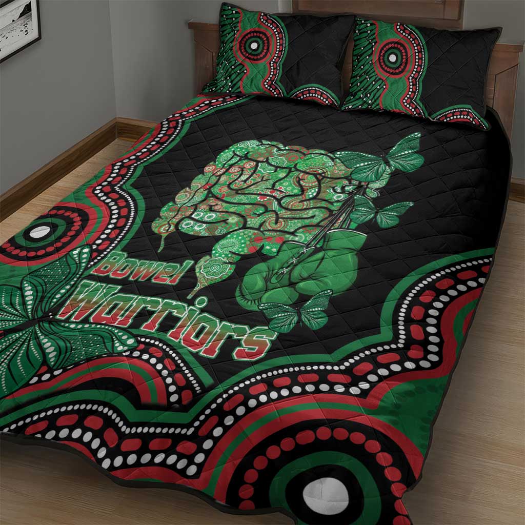 Australia Bowel Cancer Awareness Month Quilt Bed Set Boxing Gloves Warriors Aboriginal Art