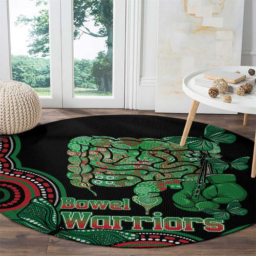 Australia Bowel Cancer Awareness Month Round Carpet Boxing Gloves Warriors Aboriginal Art