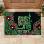 Australia Bowel Cancer Awareness Month Rubber Doormat Boxing Gloves Warriors Aboriginal Art