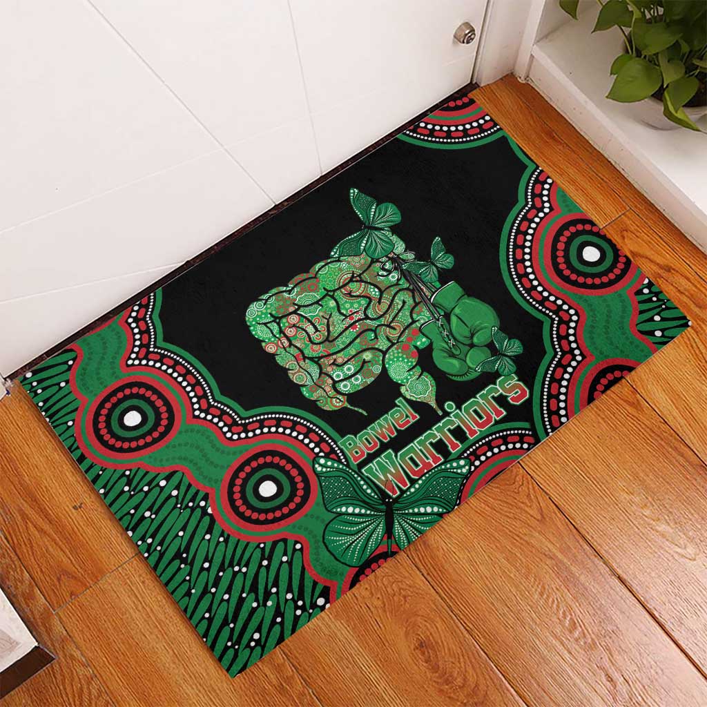 Australia Bowel Cancer Awareness Month Rubber Doormat Boxing Gloves Warriors Aboriginal Art