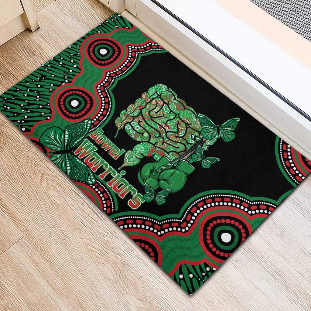 Australia Bowel Cancer Awareness Month Rubber Doormat Boxing Gloves Warriors Aboriginal Art