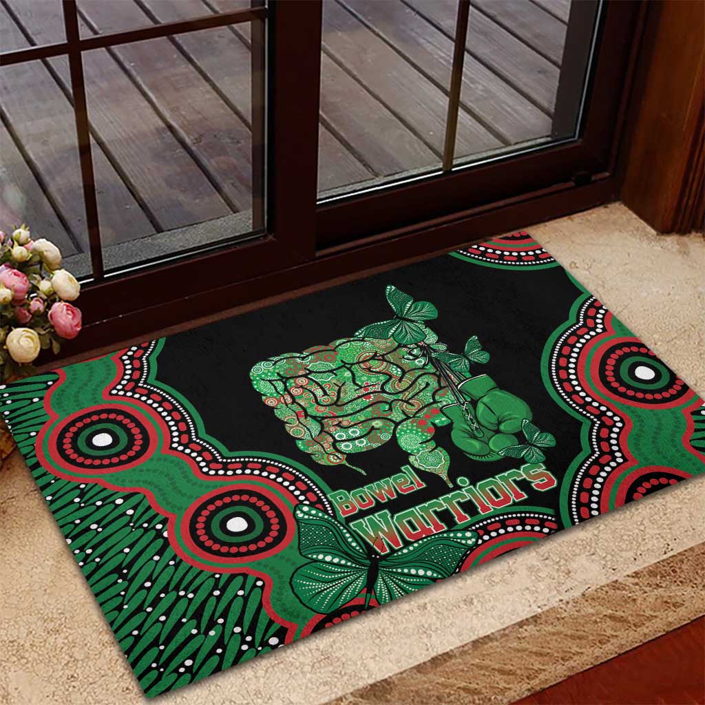 Australia Bowel Cancer Awareness Month Rubber Doormat Boxing Gloves Warriors Aboriginal Art