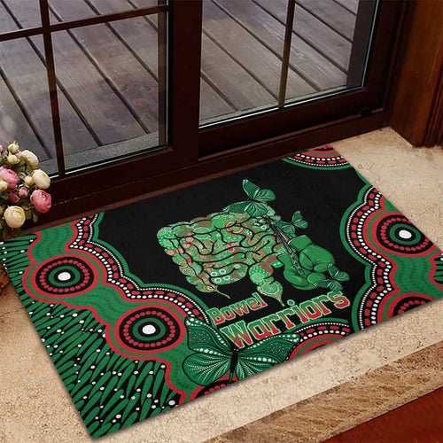 Australia Bowel Cancer Awareness Month Rubber Doormat Boxing Gloves Warriors Aboriginal Art