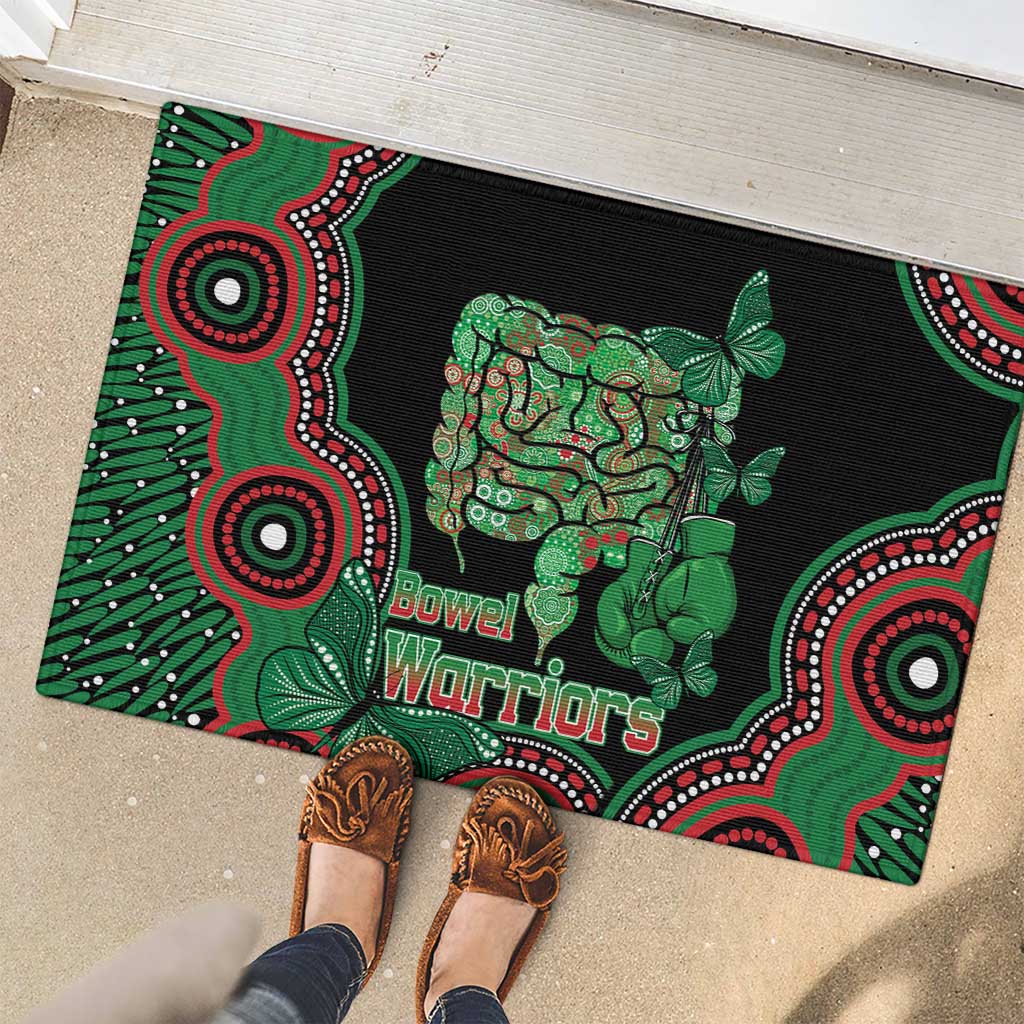 Australia Bowel Cancer Awareness Month Rubber Doormat Boxing Gloves Warriors Aboriginal Art