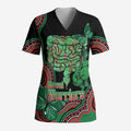Australia Bowel Cancer Awareness Month Scrub Top Boxing Gloves Warriors Aboriginal Art - Aussie Hoodie