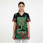 Australia Bowel Cancer Awareness Month Scrub Top Boxing Gloves Warriors Aboriginal Art - Aussie Hoodie