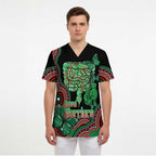 Australia Bowel Cancer Awareness Month Scrub Top Boxing Gloves Warriors Aboriginal Art - Aussie Hoodie