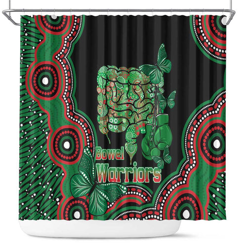 Australia Bowel Cancer Awareness Month Shower Curtain Boxing Gloves Warriors Aboriginal Art