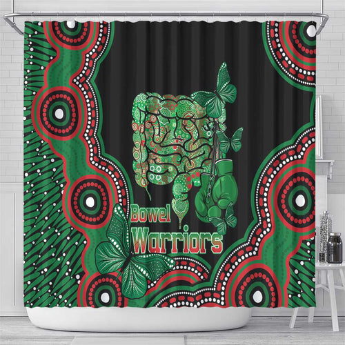 Australia Bowel Cancer Awareness Month Shower Curtain Boxing Gloves Warriors Aboriginal Art