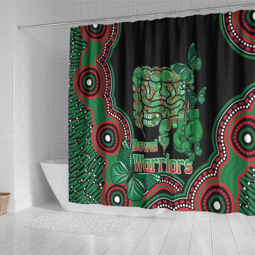 Australia Bowel Cancer Awareness Month Shower Curtain Boxing Gloves Warriors Aboriginal Art