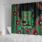 Australia Bowel Cancer Awareness Month Shower Curtain Boxing Gloves Warriors Aboriginal Art