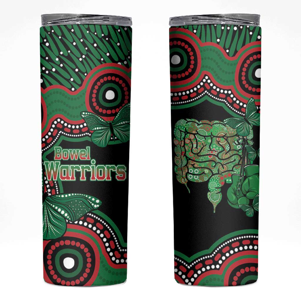Australia Bowel Cancer Awareness Month Skinny Tumbler Boxing Gloves Warriors Aboriginal Art