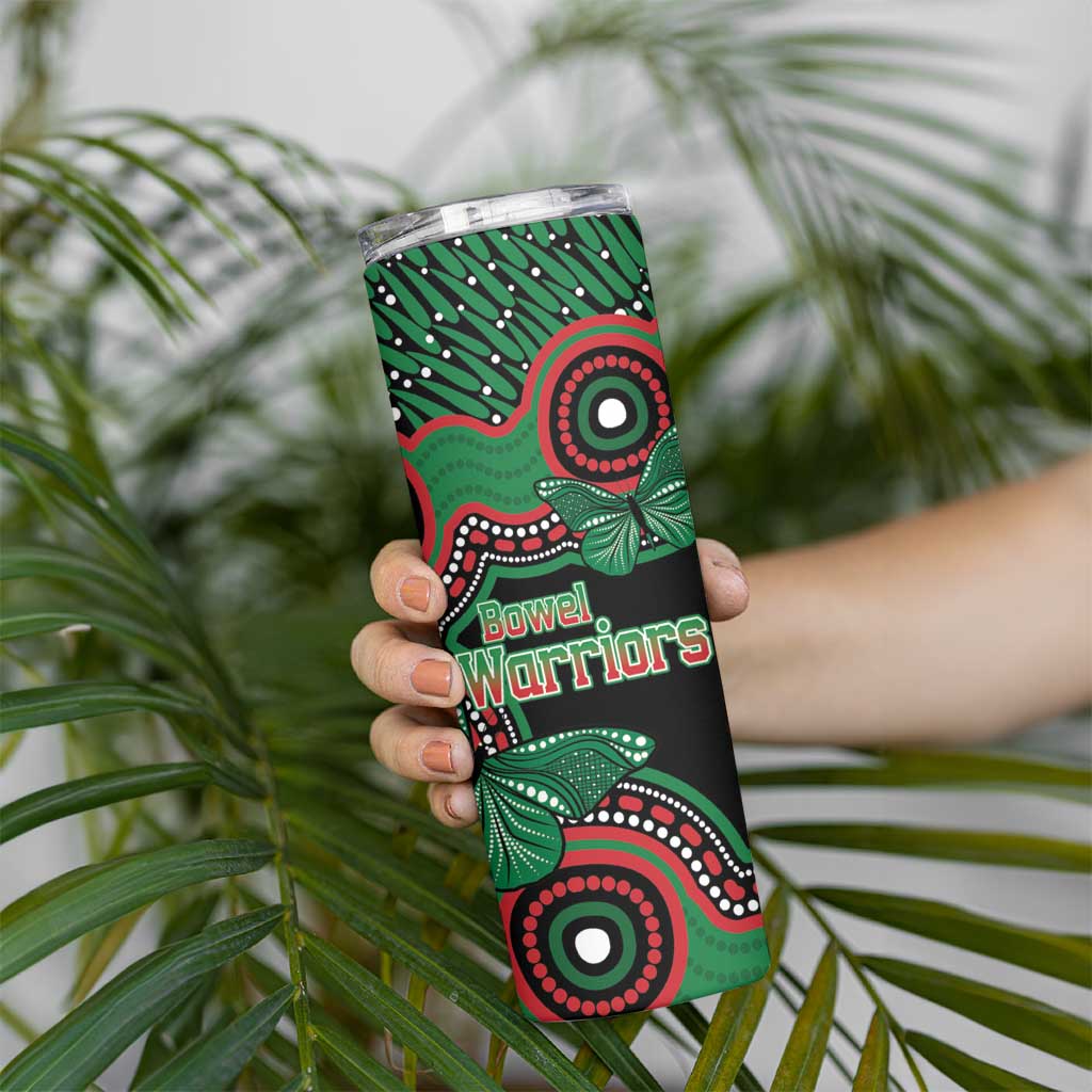Australia Bowel Cancer Awareness Month Skinny Tumbler Boxing Gloves Warriors Aboriginal Art