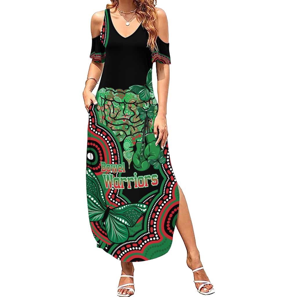 Australia Bowel Cancer Awareness Month Summer Maxi Dress Boxing Gloves Warriors Aboriginal Art