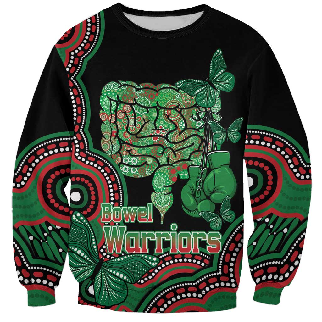 Australia Bowel Cancer Awareness Month Sweatshirt Boxing Gloves Warriors Aboriginal Art