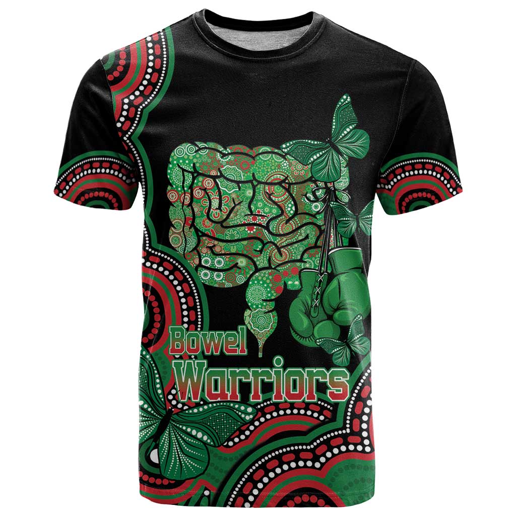 Australia Bowel Cancer Awareness Month T Shirt Boxing Gloves Warriors Aboriginal Art