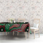 Australia Bowel Cancer Awareness Month Tablecloth Boxing Gloves Warriors Aboriginal Art