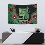 Australia Bowel Cancer Awareness Month Tapestry Boxing Gloves Warriors Aboriginal Art