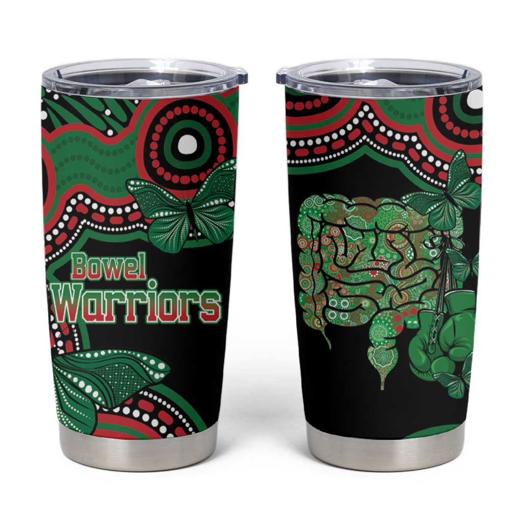 Australia Bowel Cancer Awareness Month Tumbler Cup Boxing Gloves Warriors Aboriginal Art