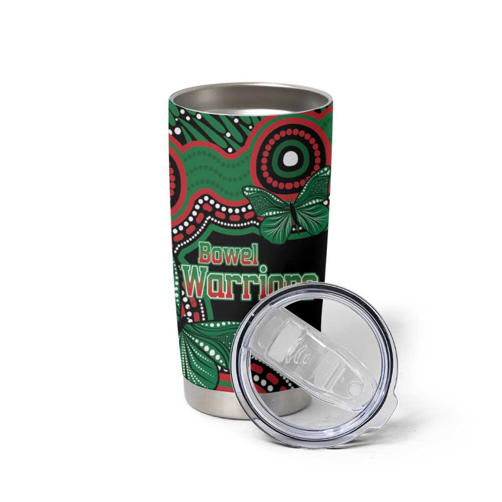 Australia Bowel Cancer Awareness Month Tumbler Cup Boxing Gloves Warriors Aboriginal Art