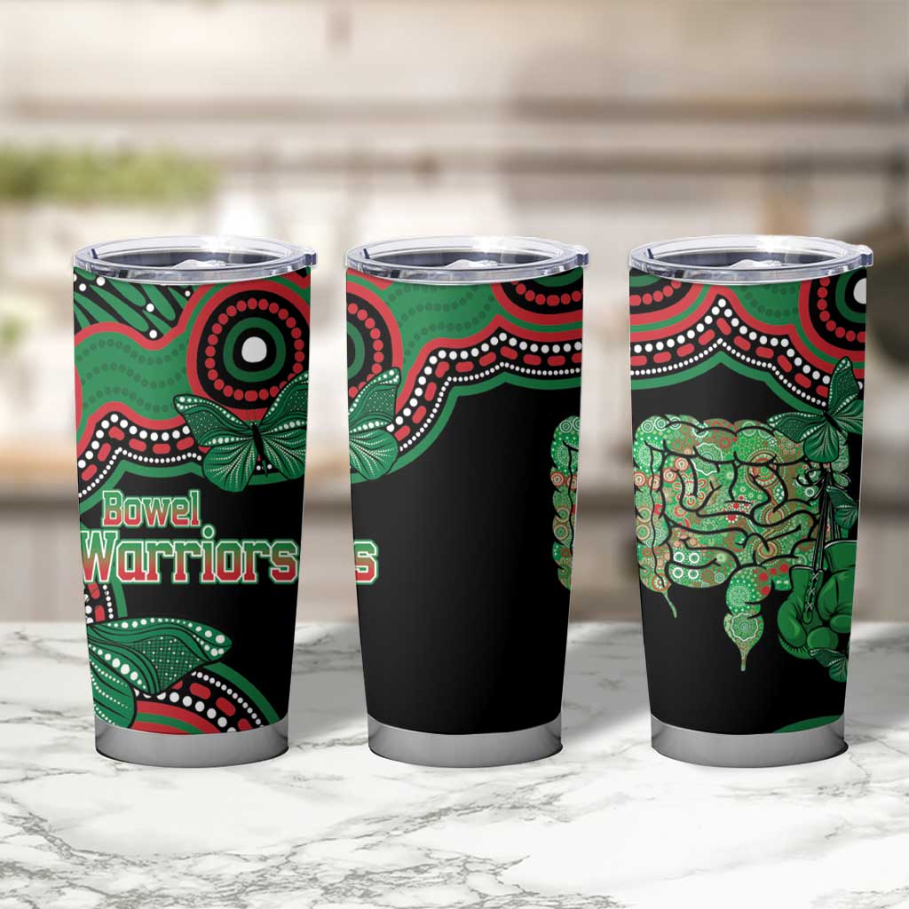 Australia Bowel Cancer Awareness Month Tumbler Cup Boxing Gloves Warriors Aboriginal Art