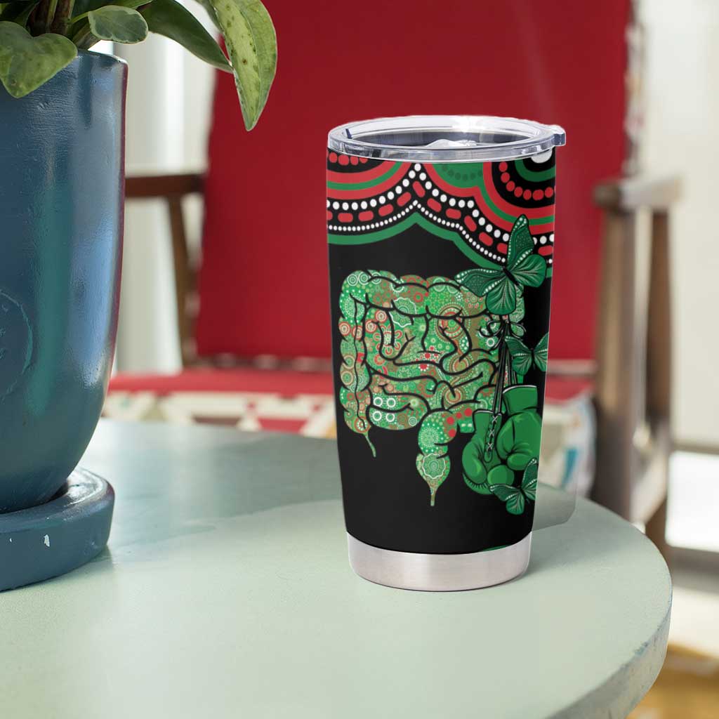 Australia Bowel Cancer Awareness Month Tumbler Cup Boxing Gloves Warriors Aboriginal Art