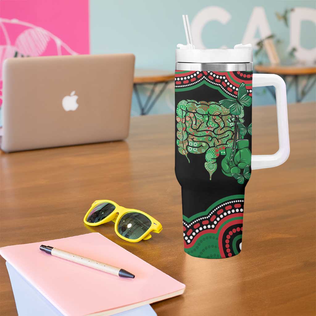 Australia Bowel Cancer Awareness Month Tumbler With Handle Boxing Gloves Warriors Aboriginal Art