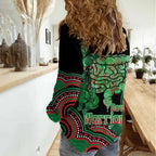Australia Bowel Cancer Awareness Month Women Casual Shirt Boxing Gloves Warriors Aboriginal Art
