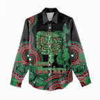 Australia Bowel Cancer Awareness Month Women Casual Shirt Boxing Gloves Warriors Aboriginal Art